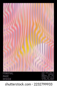 Resumen Diseño de afiches con efecto de ilusión óptica. Colección mínima de portadas psicodélicas. Fondo de las líneas onduladas. Arte de Rayas Fluidas. Diseño Suizo. Ilustración vectorial para el informe.
