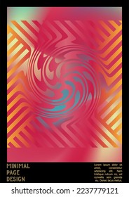Resumen Diseño de afiches con efecto de ilusión óptica. Colección moderna de portadas psicodélicas. Fondo de las líneas de oleada de pastoreo. Arte de Rayas Fluidas. Diseño Suizo. Ilustración vectorial para pancarta. 