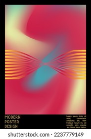 Resumen Diseño de afiches con efecto de ilusión óptica. Colección mínima de portadas psicodélicas. Fondo de las líneas onduladas. Arte de Rayas Fluidas. Diseño Suizo. Ilustración vectorial para Placard.