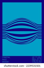 Abstract Poster Design with Optical Illusion Effect. Minimal Psychedelic Cover Page Collection. Monochrome Wave Lines Background. Fluid Stripes Art. Swiss Design. Vector Illustration for Magazine.
