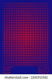Abstract Poster Design with Optical Illusion Effect. Modern Psychedelic Cover Page Collection. Monochrome Wave Lines Background. Fluid Stripes Art. Swiss Design. Vector Illustration for Report.