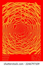 Resumen Diseño de afiches con efecto de ilusión óptica. Colección moderna de portadas psicodélicas. Fondo de las líneas onduladas monocromáticas. Arte de Rayas Fluidas. Diseño Suizo. Ilustración vectorial para volante.