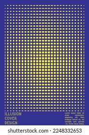 Abstract Poster Design with Optical Illusion Effect. Minimal Psychedelic Cover Page Collection. Monochrome Wave Lines Background. Fluid Stripes Art. Swiss Design. Vector Illustration for Report.