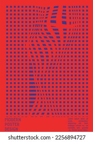 Resumen Diseño de afiches con efecto de ilusión óptica. Colección mínima de portadas psicodélicas. Fondo de las líneas onduladas. Arte de Rayas Fluidas. Diseño Suizo. Ilustración vectorial para el informe.