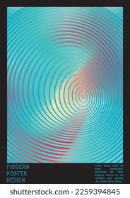 Abstract Poster Design with Optical Illusion Effect. Modern Psychedelic Cover Page Collection. Pastel Wave Lines Background. Fluid Stripes Art. Swiss Design. Vector Illustration for Banner. 