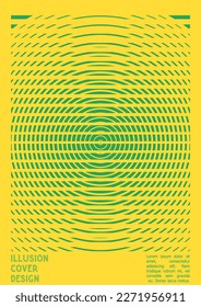 Resumen Diseño de afiches con efecto de ilusión óptica. Colección mínima de portadas psicodélicas. Fondo de las líneas onduladas. Arte de Rayas Fluidas. Diseño Suizo. Ilustración vectorial para el informe.