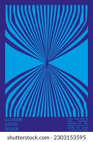 Abstract Poster Design with Optical Illusion Effect. Modern Psychedelic Cover Page Collection. Colourful Wave Lines Background. Fluid Stripes Art. Swiss Design. Vector Illustration for Magazine.