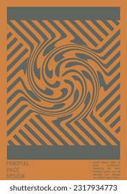 Resumen Diseño de afiches con efecto de ilusión óptica. Colección mínima de portadas psicodélicas. Fondo de las líneas de ondas grises. Arte de Rayas Fluidas. Diseño Suizo. Ilustración vectorial para el folleto, 