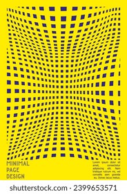 Abstract Poster Design with Optical Illusion Effect. Modern Psychedelic Cover Page Collection. Colourful Wave Lines Background. Fluid Stripes Art. Swiss Design. Vector Illustration for Magazine.