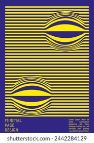 Diseño de póster abstracto con efecto de ilusión óptica. Colección de portadas psicodélicas modernas. Fondo de líneas de onda coloridas. Arte de rayas fluidas. Diseño suizo. Ilustración vectorial para el folleto.