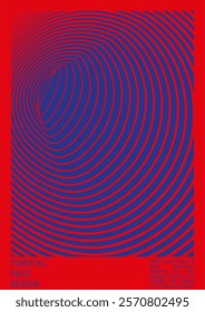 Abstract Poster Design with Optical Illusion Effect. Modern Psychedelic Cover Page Collection. Monochrome Wave Lines Background. Fluid Stripes Art. Swiss Design. Vector Illustration for Booklet. 