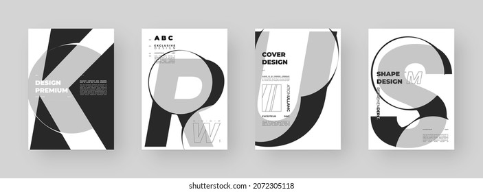 Resumen Diseño de afiches. Ilustración mínima en formato vertical A4. Tipo distorsionado. Cartas en burbujas.