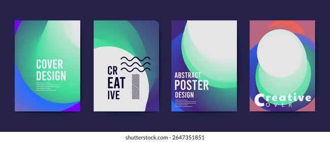 Diseño de póster abstracto, conjunto de pósters de Vector geométrico abstracto modernista con Formas aisladas minimalistas de moda, diseño ideal para redes sociales, portada, Anuncio, volante, música, anuncios.