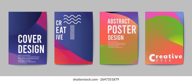 abstract poster design, set of modernist abstract geometric vector posters with trendy minimalist isolated shapes, Ideal design for social media, cover, banner, flyer, music, ads.