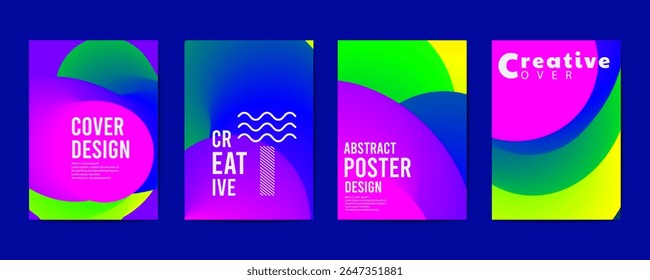 abstract poster design, set of modernist abstract geometric vector posters with trendy minimalist isolated shapes, Ideal design for social media, cover, banner, flyer, music, ads.
