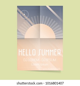 Abstract poster design for summer party. Vector illustration
