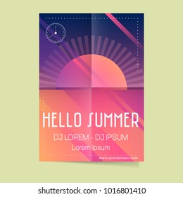 Abstract poster design for summer party. Vector illustration