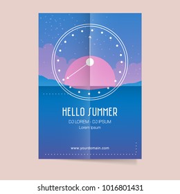 Abstract poster design for summer party. Vector illustration