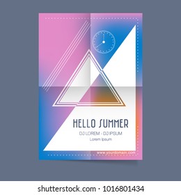 Abstract poster design for summer party. Vector illustration