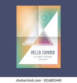 Abstract poster design for summer party. Vector illustration