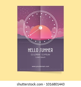 Abstract poster design for summer party. Vector illustration