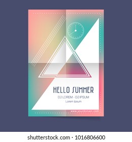 Abstract poster design for summer party. Vector illustration