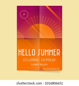 Abstract poster design for summer party. Vector illustration