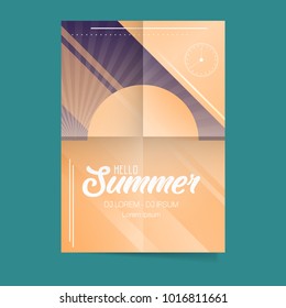 Abstract poster design for summer party. Vector illustration