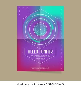 Abstract poster design for summer party. Vector illustration