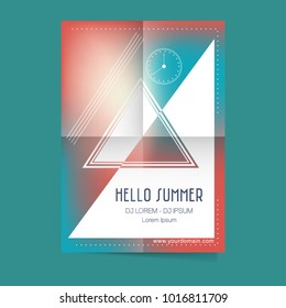 Abstract poster design for summer party. Vector illustration