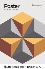 Abstract Poster Design Template Geometric Shapes. Vector Illustration.
