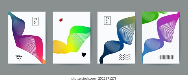 Diseño abstracto del cartel, textura geométrica Abstractas del fondo del patrón que fluye del gradiente de moda para el diseño de la cubierta del cartel. Plantilla mínima del Anuncio del gradiente de color