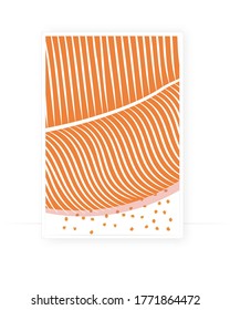 Abstraktes Plakatdesign, Vektorgrafik. Herbstblattstruktur, Illustration. Wall-Kunst, Kunstwerke. Blumenposter-Design