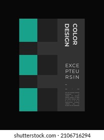Abstract Poster Design. Vertical A4 format. Bauhaus brochure. Modernism aesthetics. Brutalism inspired minimal illustration.
