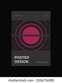 Abstract Poster Design. Vertical A4 format. Bauhaus brochure. Modernism aesthetics. Brutalism inspired minimal illustration.