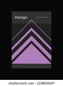 Abstract Poster Design. Vertical A4 format. Bauhaus brochure. Modernism aesthetics. Minimal illustration brutalism inspired.