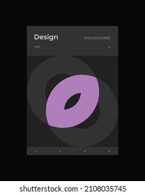 Abstract Poster Design. Vertical A4 format. Bauhaus brochure. Modernism aesthetics. Minimal illustration brutalism inspired.
