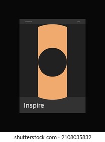 Abstract Poster Design. Vertical A4 format. Bauhaus brochure. Modernism aesthetics. Minimal illustration brutalism inspired.