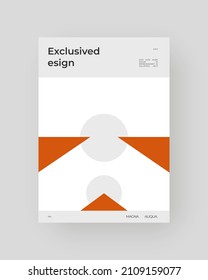 Abstract Poster Design. Vertical A4 format. Bauhaus brochure. Modernism aesthetics. Minimal illustration brutalism inspired.