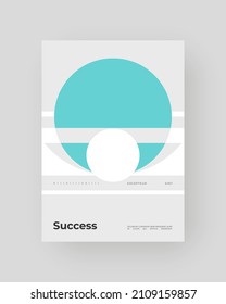 Abstract Poster Design. Vertical A4 format. Bauhaus brochure. Modernism aesthetics. Minimal illustration brutalism inspired.