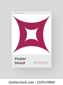 Abstract Poster Design. Vertical A4 format. Bauhaus brochure. Modernism aesthetics. Minimal illustration brutalism inspired.