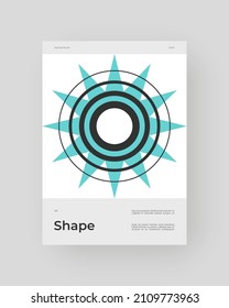 Resumen Diseño de afiches. Formato vertical A4. Folleto de Bauhaus. Estética modernista. La ilustración mínima del brutalismo inspirada.