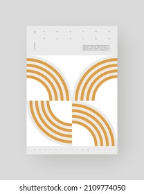 Resumen Diseño de afiches. Formato vertical A4. Folleto de Bauhaus. Estética modernista. La ilustración mínima del brutalismo inspirada.