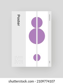 Abstract Poster Design. Vertical A4 format. Bauhaus brochure. Modernism aesthetics. Minimal illustration brutalism inspired.