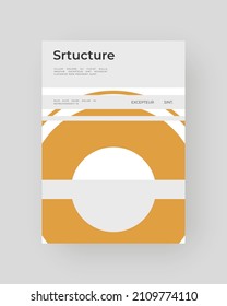 Abstraktes Poster Design. Vertikales A4-Format. Broschüre Bauhaus. Modernismus Ästhetik. Minimaler Illustrationsbrutalismus inspiriert.