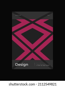 Abstract Poster Design. Vertical A4 format. Bauhaus brochure. Modernism aesthetics. Minimal illustration brutalism inspired.