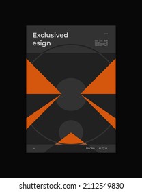 Abstraktes Poster Design. Vertikales A4-Format. Broschüre Bauhaus. Modernismus Ästhetik. Minimaler Illustrationsbrutalismus inspiriert.