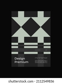 Abstraktes Poster Design. Vertikales A4-Format. Broschüre Bauhaus. Modernismus Ästhetik. Minimaler Illustrationsbrutalismus inspiriert.