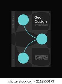 Abstract Poster Design. Vertical A4 format. Bauhaus brochure. Modernism aesthetics. Minimal illustration brutalism inspired.