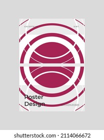 Abstract Poster Design. Vertical A4 format. Bauhaus brochure. Modernism aesthetics. Minimal illustration brutalism inspired.